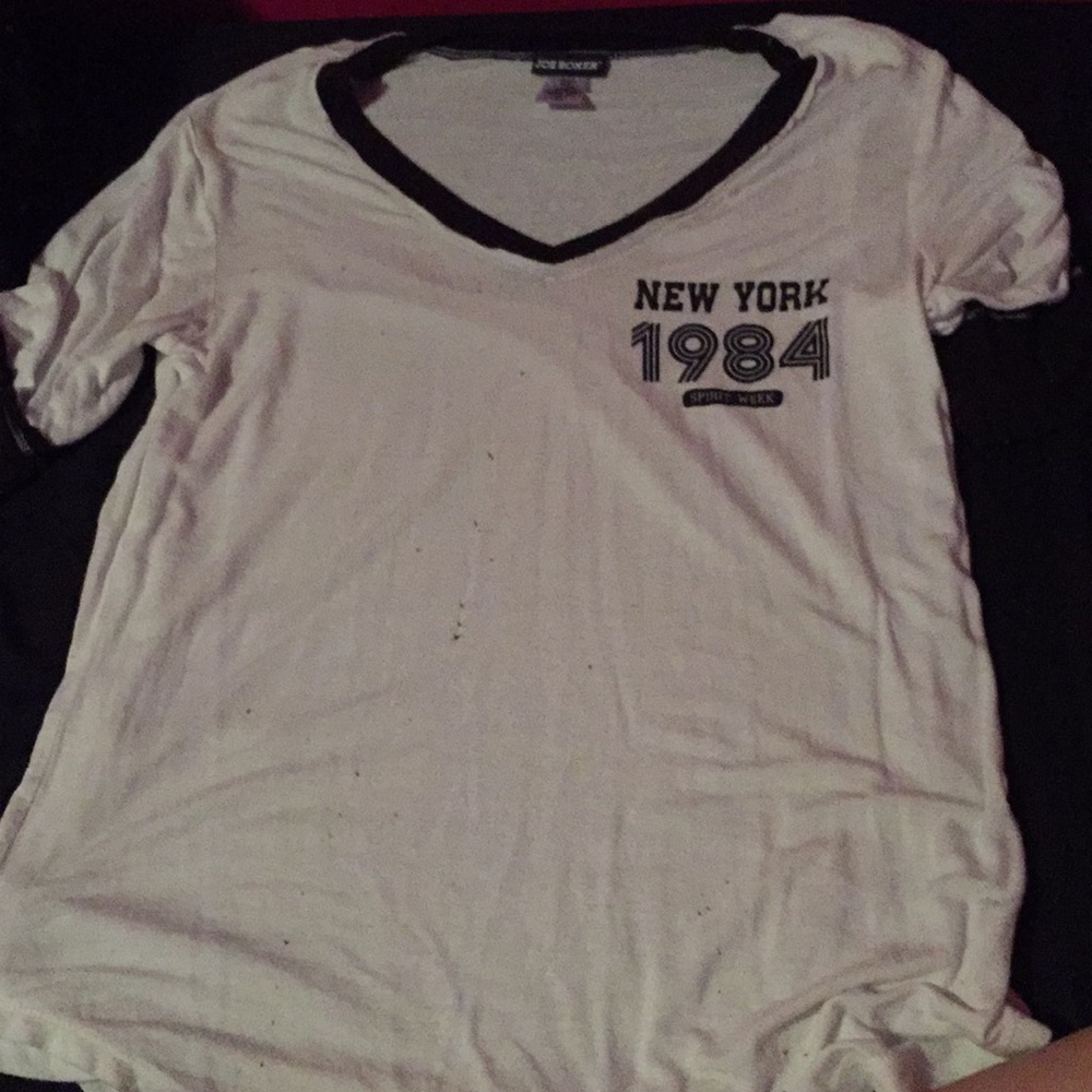 White and black shirt